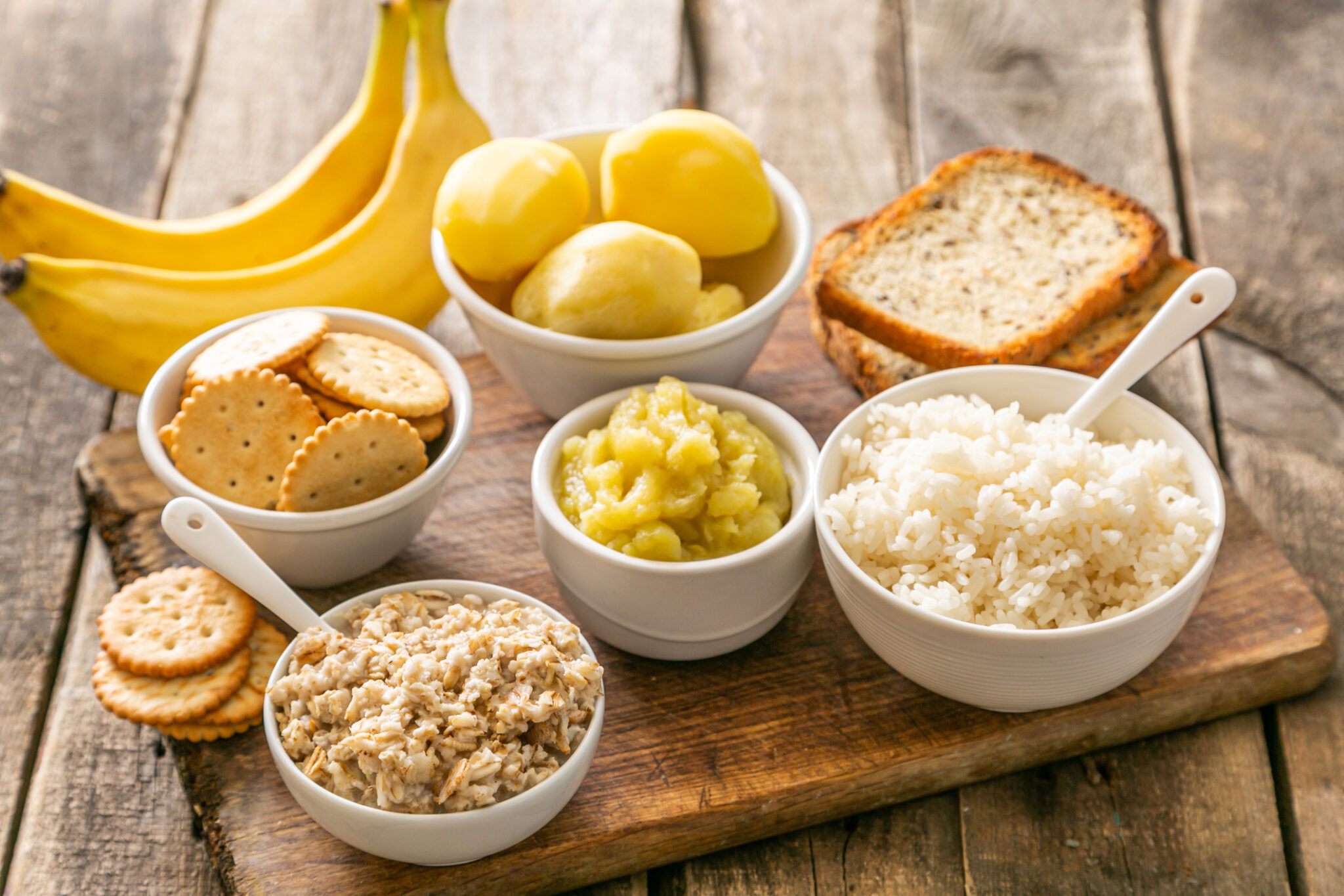 Bananas, biscuits, toast are foods you can supplement when you have diarrhea