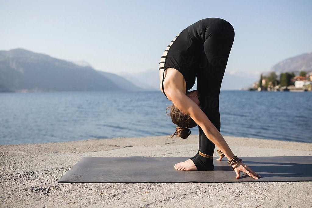Yoga movements: Standing forward bend