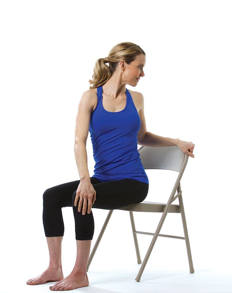 Twisted chair sitting posture