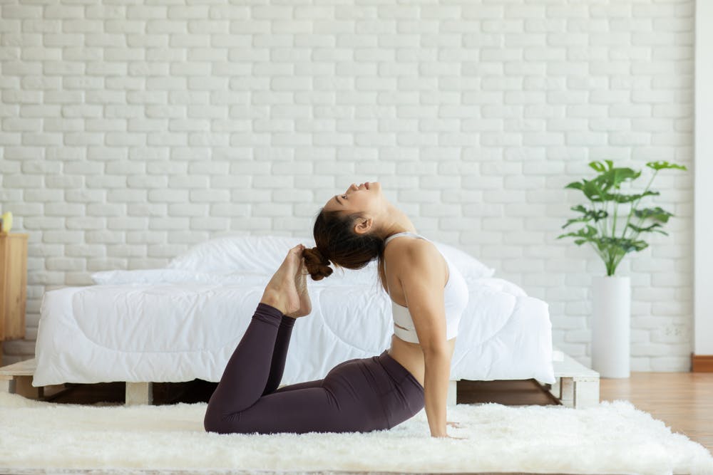 Lying down yoga pose