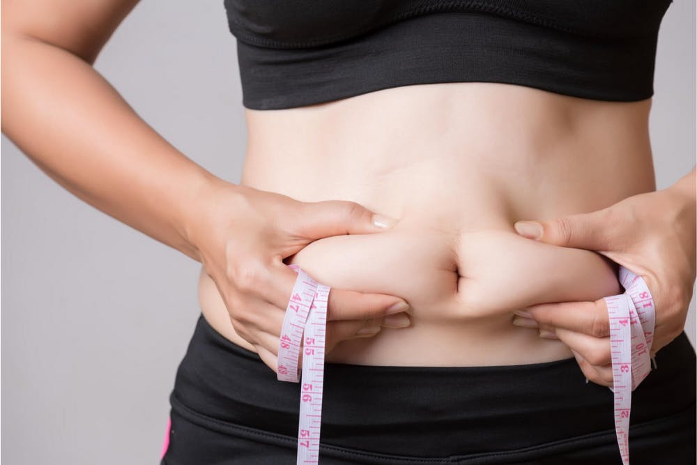 excess fat in the abdomen